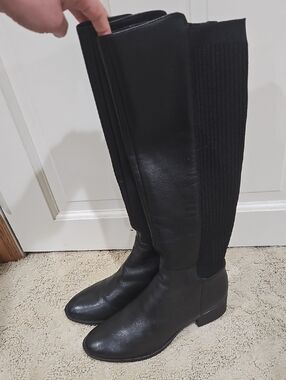 Kenneth Cole Black Tall Women's Riding Boots - Classic Knee High Style